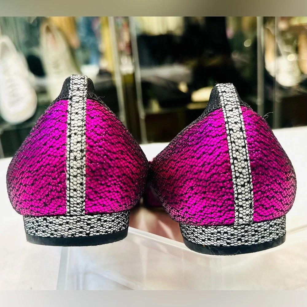 Chanel Women's Pink and Black Ballerina  Flats S: 38.5 - Picture 3 of 6